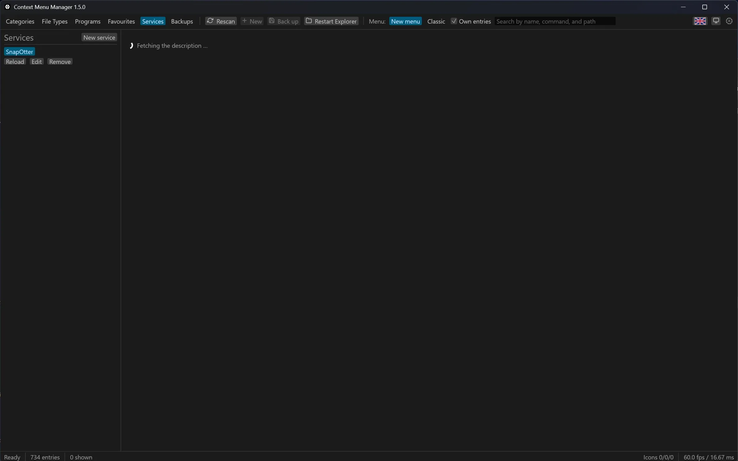 The Services tab: the tools read out of one OpenAPI description, grouped the way the service groups itself.